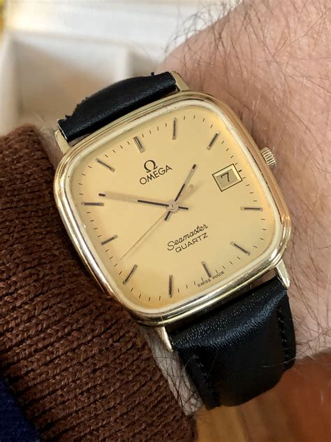 omega seamaster quartz gold plated|omega seamaster quartz for sale.